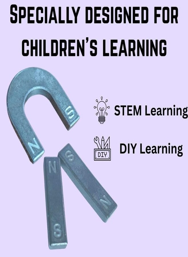 ESPtronics مجموعة مغناطيسات ESPtronics، قطعتان بطول 50 مم، مع مغناطيس على شكل حرف U، وعلامات القطب الشمالي والجنوبي، للمشاريع، مجموعة تجارب علمية تعليمية لطلاب المدارس، للاستخدام في الفصول الدراسية والمختبرات، مغناطيسية - Image 2